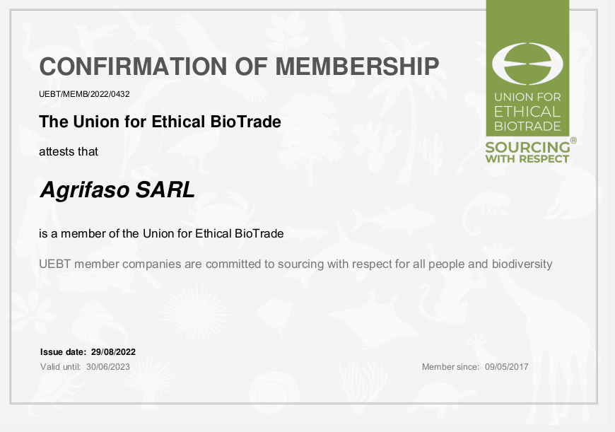 UEBT Membership Certificate